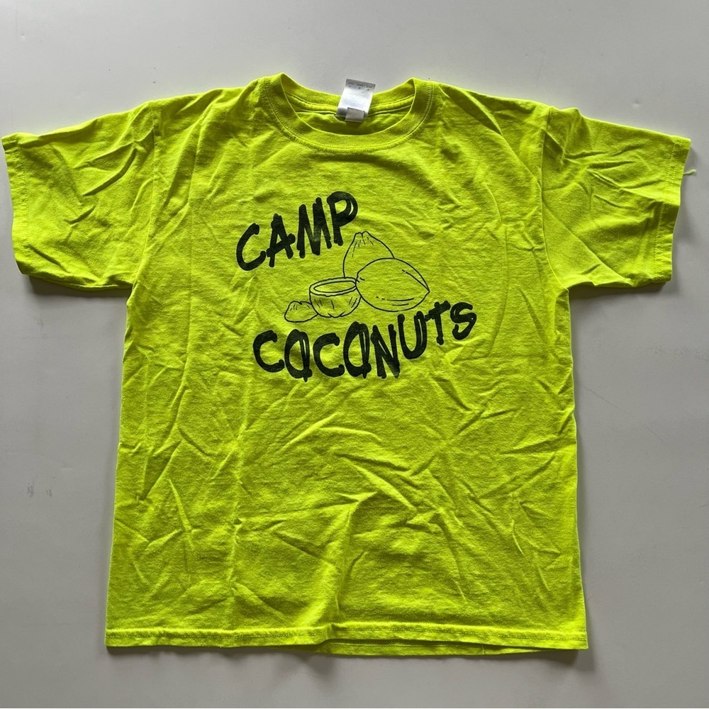 Neon Green/Yellow Camp Coconuts Explorer T-shirt - Youth Size L